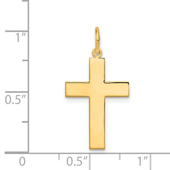 14K Yellow Gold Polish Cross Pendant