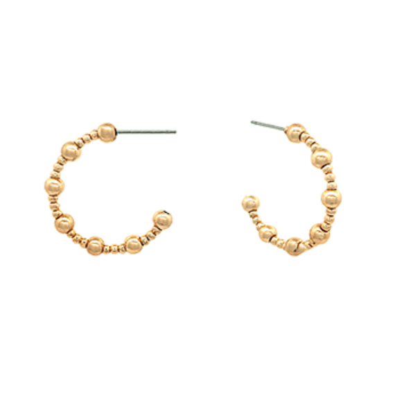 Jenn & Co. Ball Open Hoops, Gold