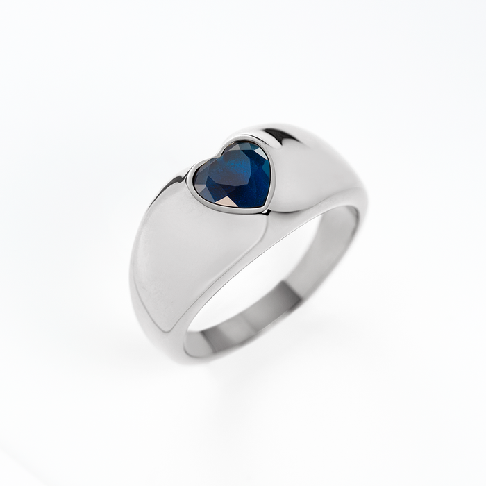 Bold Heart Ring Silber
