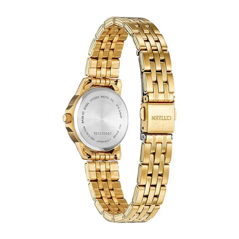 Citizen Quartz Women's Watch, Stainless Steel, Classic, Black Dial Gold-Tone (95154)