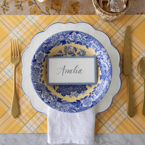 Hester & Cook Paper Cornflower Blue Frame Place Cards