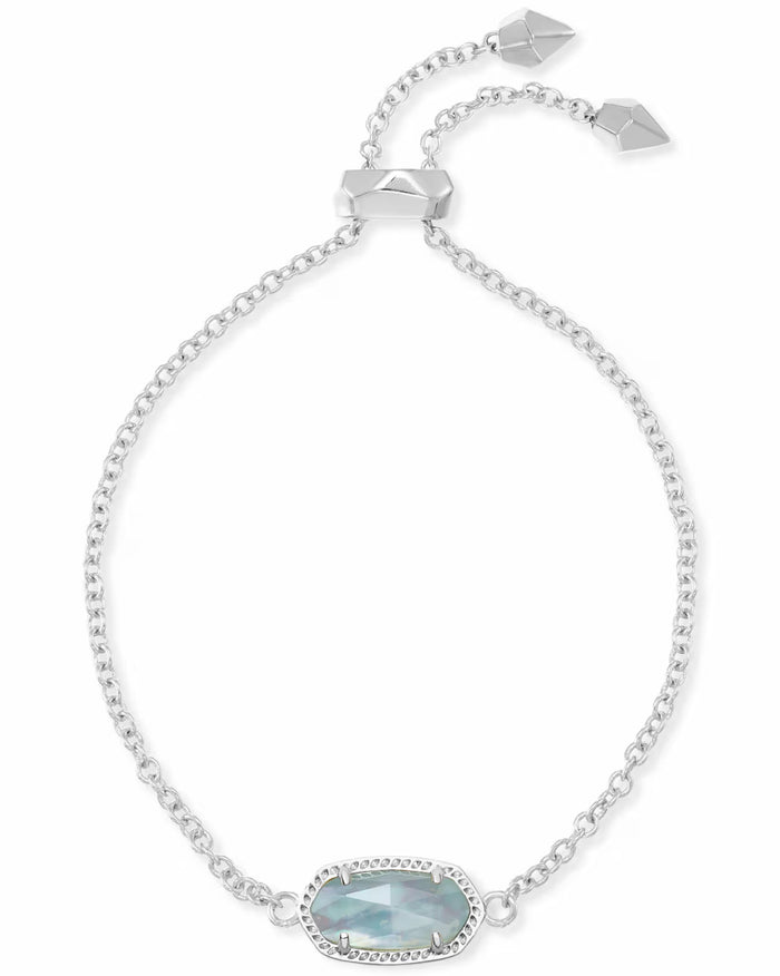 Elaina Delicate Chain Bracelet Rhodium Light Blue Illusion
