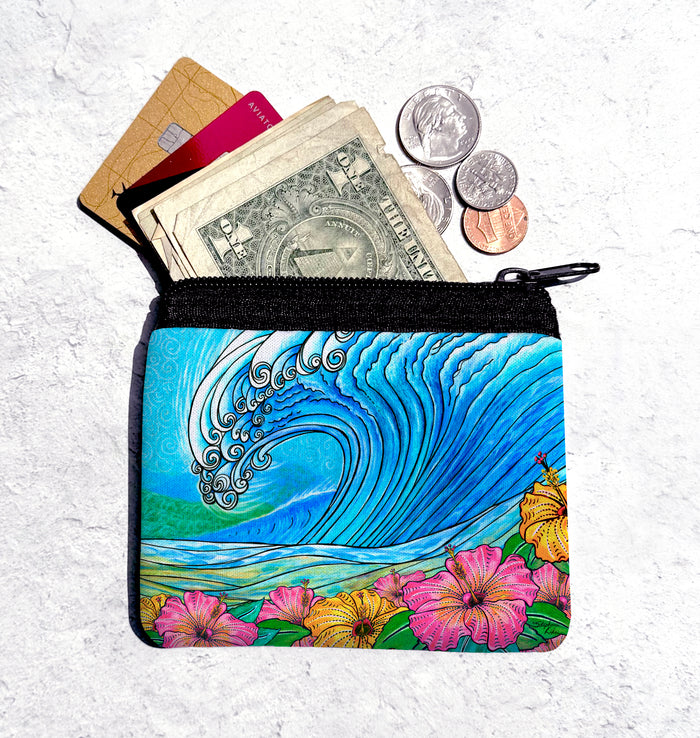 Hibiscus Wave Coin Bag
