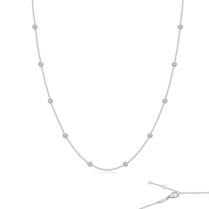 Lafonn Classic Station Necklace Sterling Silver 18 Inch (101878)
