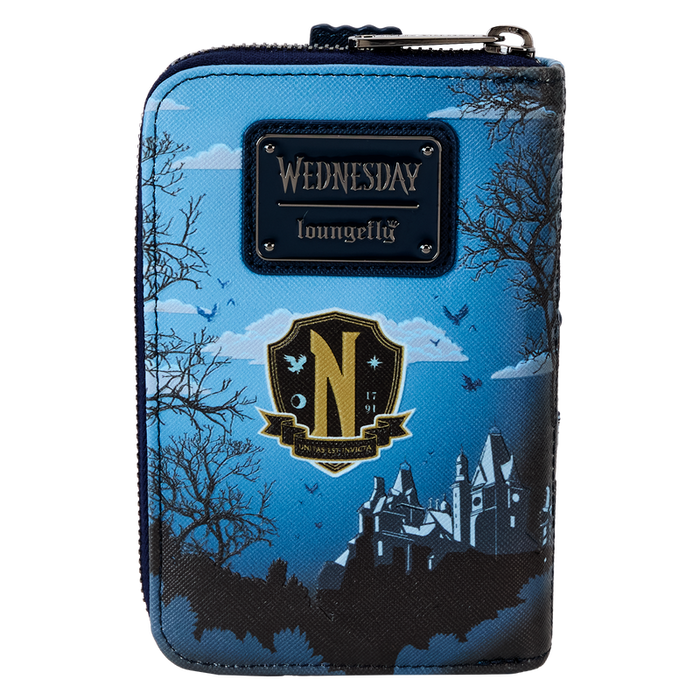 Loungefly The Addams Family - Wednesday Nevermore Academy Castle Zip Around Wallet