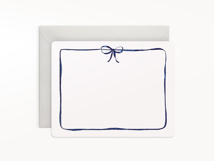 Navy Bow Flat Notes Boxed Set of 8 Notecards