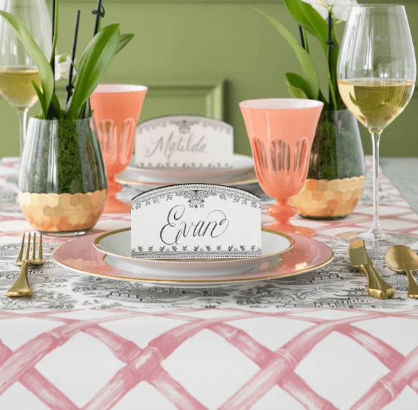 Hester & Cook Party Pink Lattice Runner