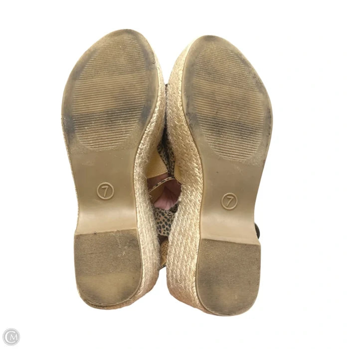 Sandals Heels Block By Universal Thread In Animal Print, Size: 7