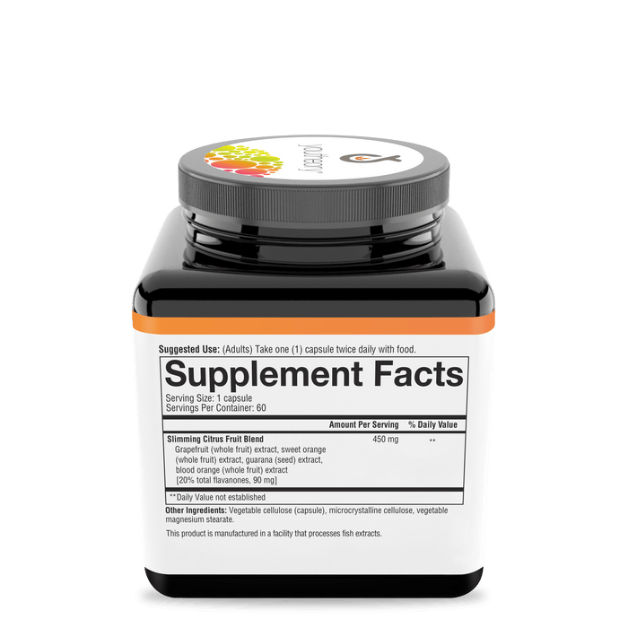 SCFA.00383 Youtheory Slimming Citrus Fruit 60 Capsules Nutrition Facts Panel