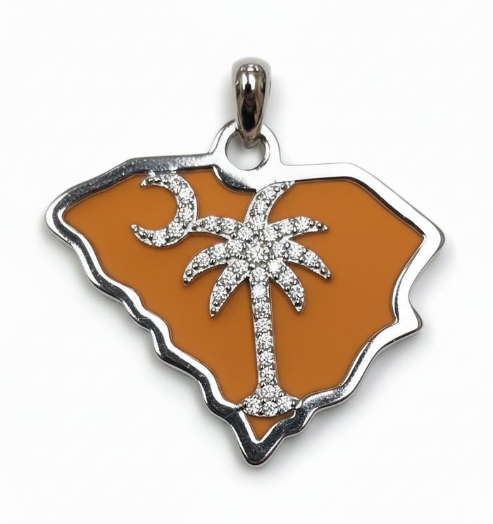 South Carolina Palmetto & Crescent Pendant Shape of the state.