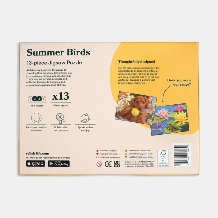 Summer Birds: Puzzle for People with Dementia by Relish / Active Minds - Tabtime Limited