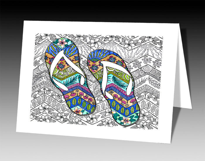Tropical Flip Flops Notecard