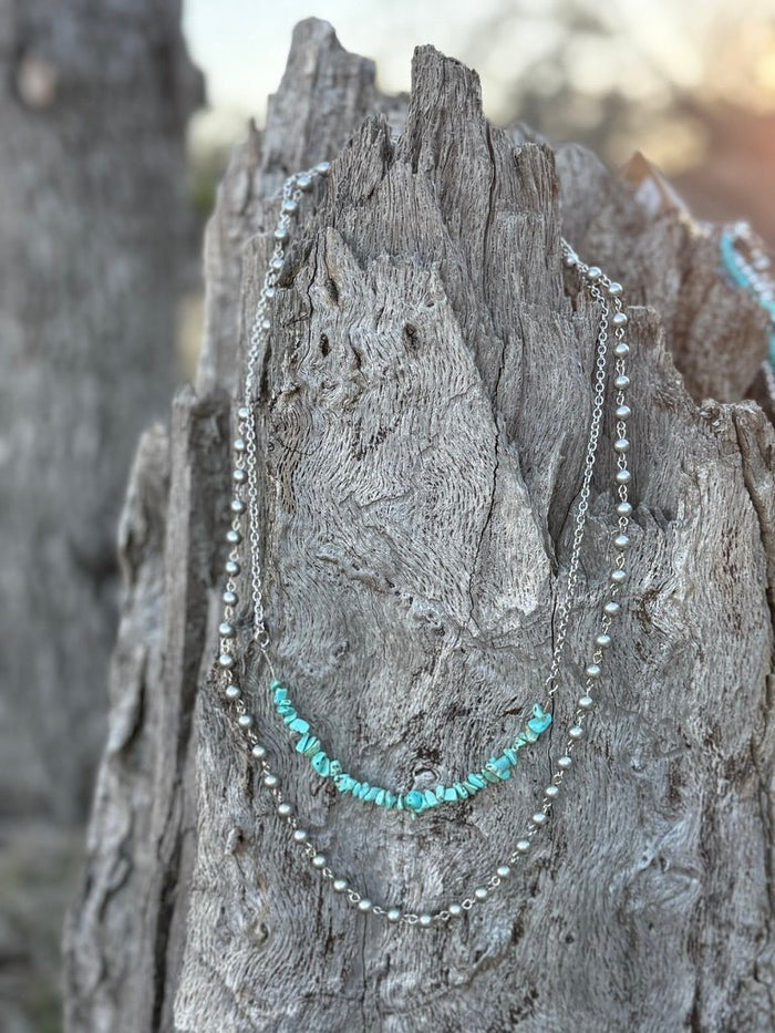 Turquoise Pearl Layered Necklace