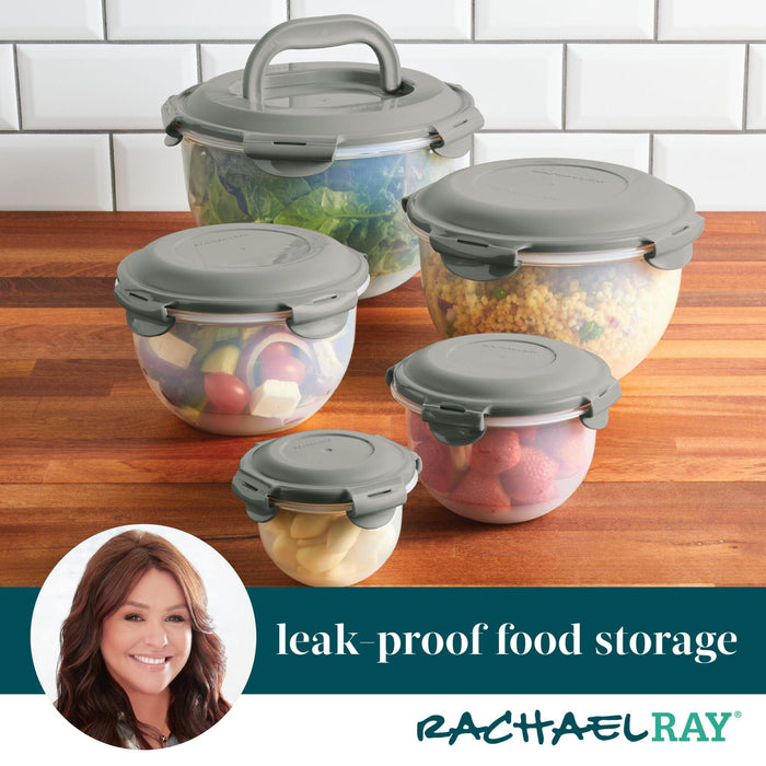 10-Piece Nestable Food Storage Containers | Gray