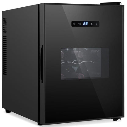 12 Bottle Wine Cooler, Adjustable Temp, Quiet Thermoelectric, Glass Door