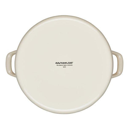 This 12-Quart Induction Enamel Stockpot with Lid features a white round design and convenient handles, making it perfect for serving family-sized portions. It's branded at the center, offering a versatile addition to your kitchen collection.