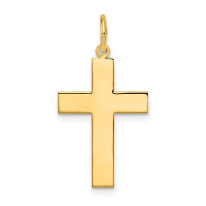 14K Yellow Gold Polish Cross Pendant