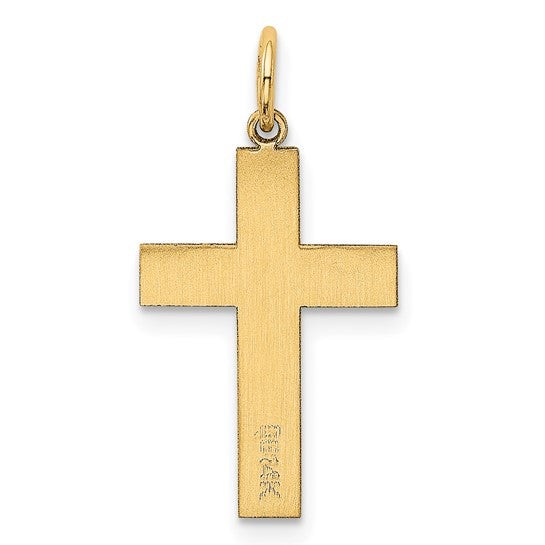 14K Yellow Gold Polish Cross Pendant