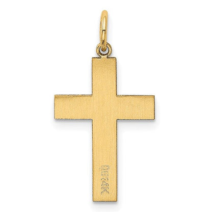 14K Yellow Gold Polish Cross Pendant