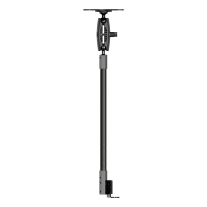 The 18″ Seat Rail Mount with VESA Mounting Pattern features an adjustable, telescoping rod and swivel joints, providing a secure solution for mounting electronic devices like projectors or cameras, and is compatible with VESA mount standards for versatile installation options.