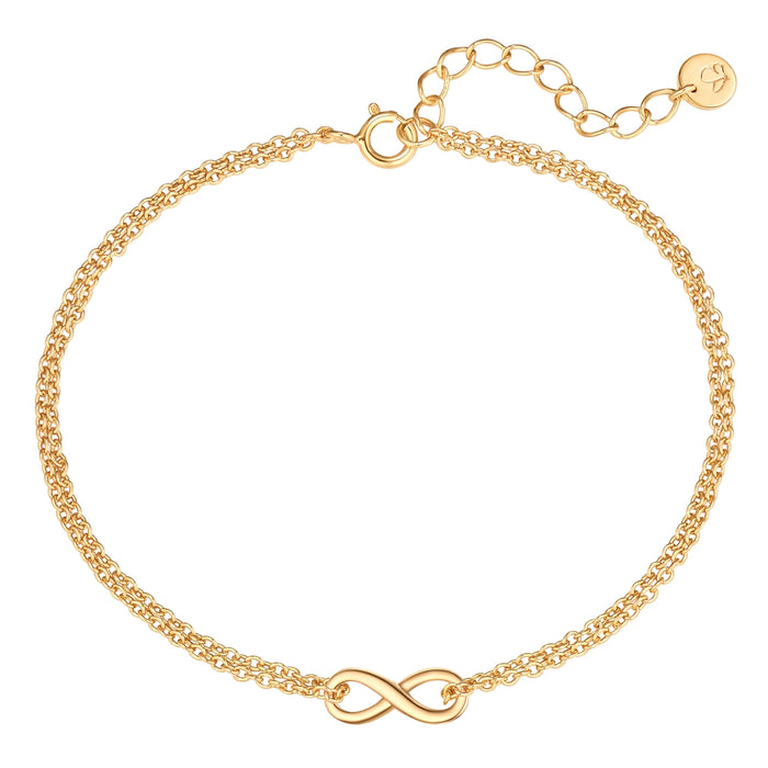 2-reihiges Infinity Armband gold
