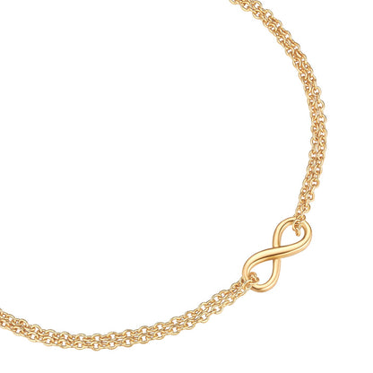 2-reihiges Infinity Armband gold