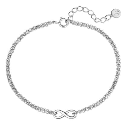 2-reihiges Infinity Armband silber