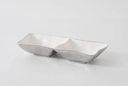 Silver bowl with a unique design on a white background