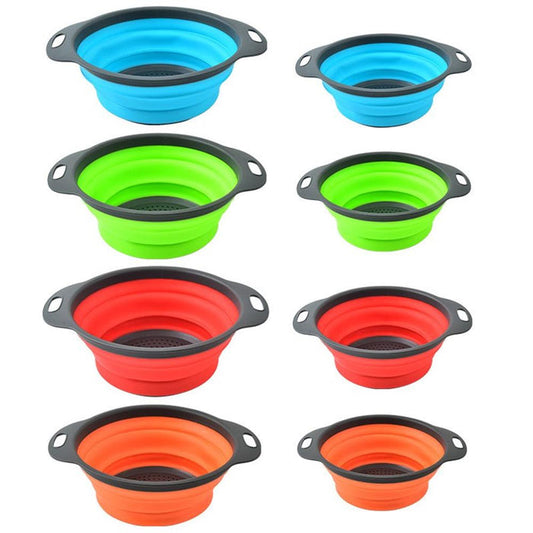 3-Piece Strainer Set, Efficient Drainage, BPA-Free Silicone, Red/Green/Blue