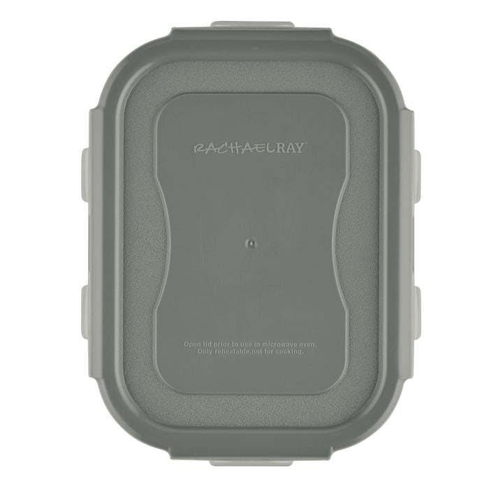 The 30-Piece Nestable Food Storage Containers have a gray design with textured lids, featuring a durable build to keep your meals fresh. Additionally, they are BPA-free for safe and worry-free food storage.