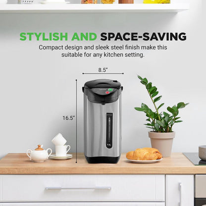 5.2 Qt Electric Water Kettle, Quick Heating, Stainless Steel, 5 Temp Settings