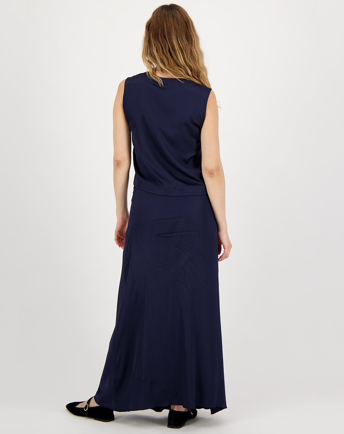 Ada Blue Black Solid Vest
