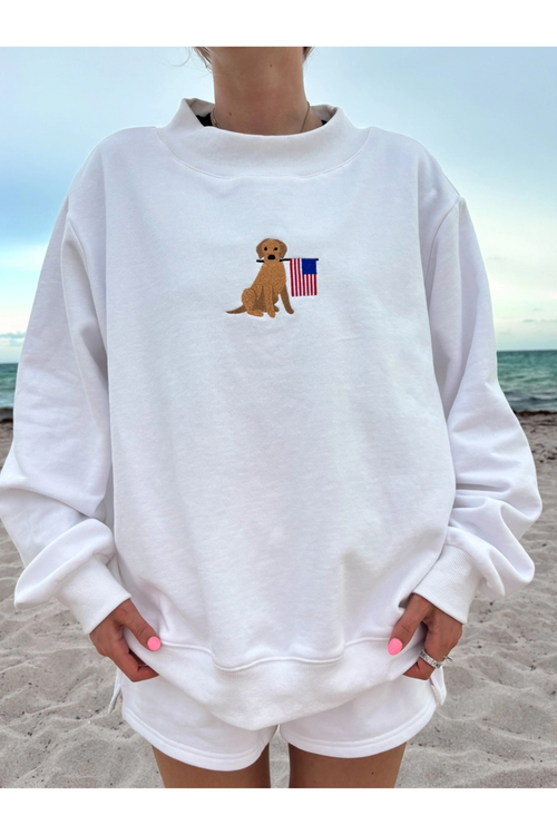 American Flag Mockneck