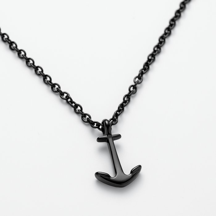 Men's Anchor Halskette Schwarz