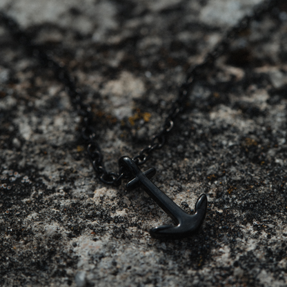 Men's Anchor Halskette Schwarz