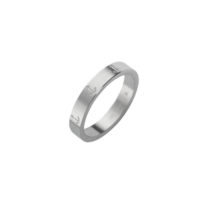 Men's Anchor Ring Silber