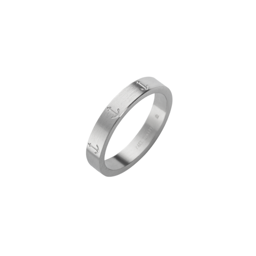 Men's Anchor Ring Silber