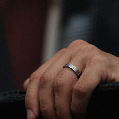 Men's Anchor Ring Silber