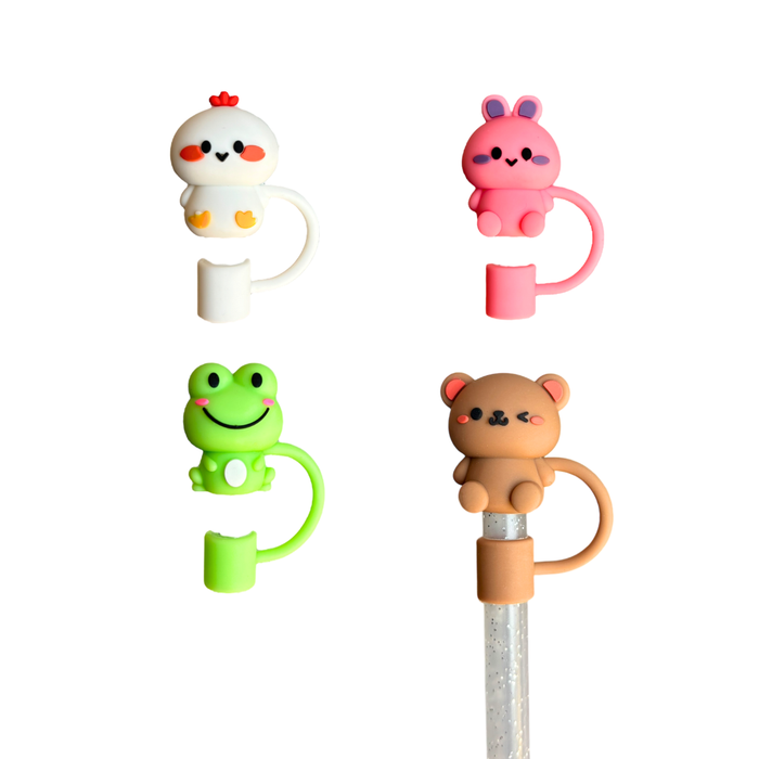 Animal - (Retail 4-pack) Straw Toppers