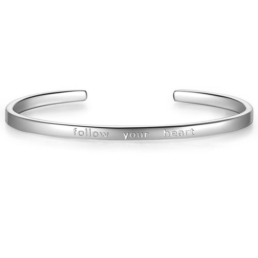 Armreif silber follow your heart