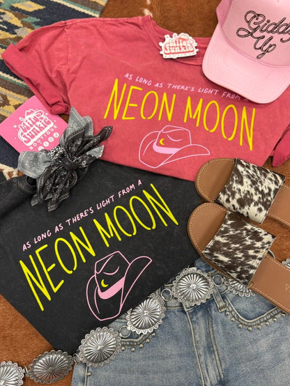 As Long As There's Light from A Neon Moon Graphic Tee - BlackS