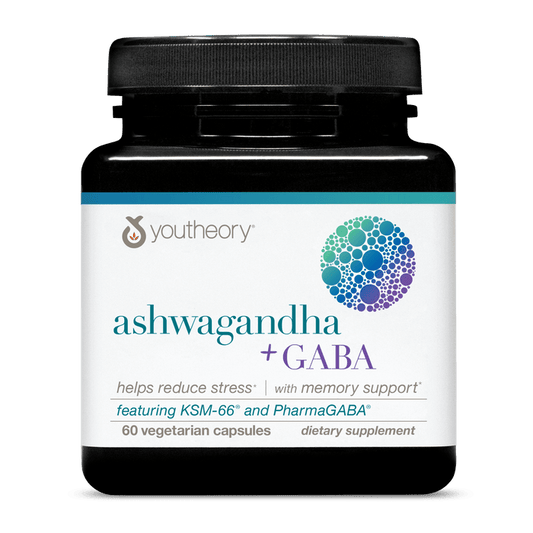 ASHGA.92065 Youtheory Ashwagandha + Gaba 60 Capsules Product Main Image