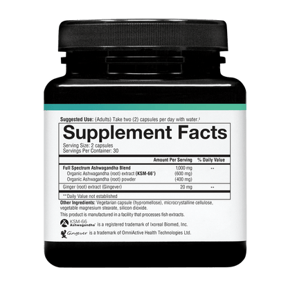 ASH.00758 Youtheory Ashwagandha 60 Capsules Product Image - Right