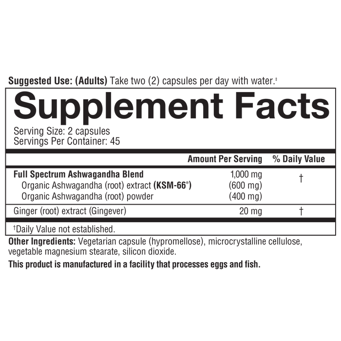 ASH.00124.BTL Youtheory Ashwagandha Capsules Product Image - Nutrition Panel