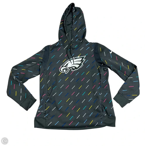 Athletic Sweatshirt Hoodie By Nfl In Grey, Size: M