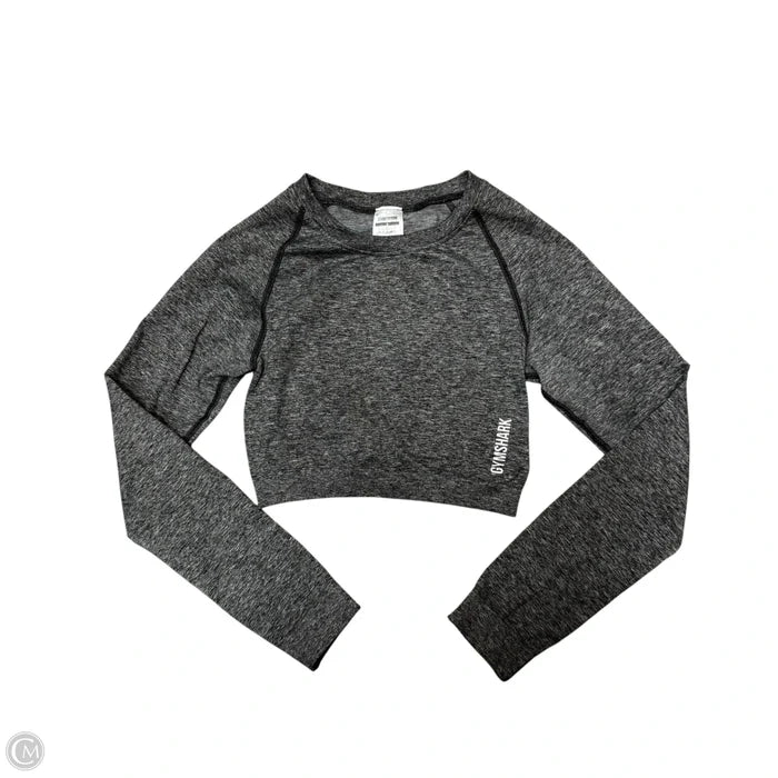 Athletic Top Long Sleeve Crewneck By Gym Shark In Grey, Size: S