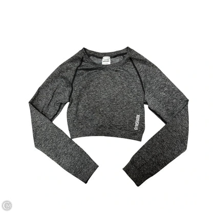 Athletic Top Long Sleeve Crewneck By Gym Shark In Grey, Size: S