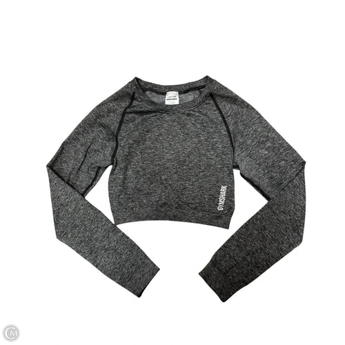Athletic Top Long Sleeve Crewneck By Gym Shark In Grey, Size: S
