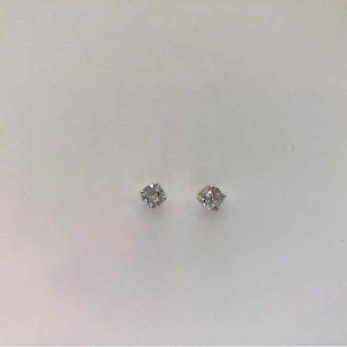 Hypoallergenic, nickel free post earrings with sterling silver backing and clear crystal stones 6mm.