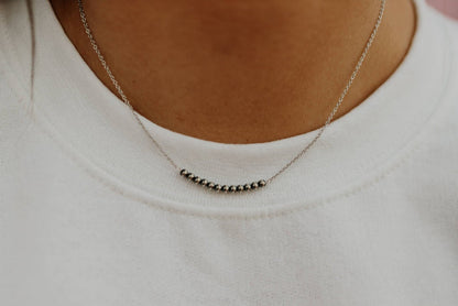 Authentic Navajo Pearl Bar NecklaceSilverOS